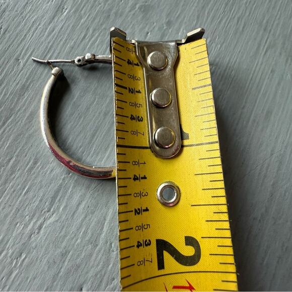 Guess Silver Tone Hoop Earrings - Picture 4 of 5